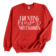Load image into Gallery viewer, Counting Blessings Not Calories Sweatshirt
